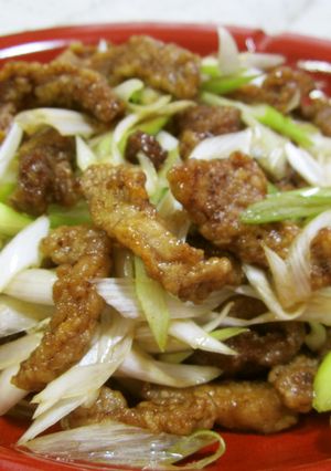 厚切り豚肉とねぎのごま・ラー・醤油あえ-レシピのメイン写真