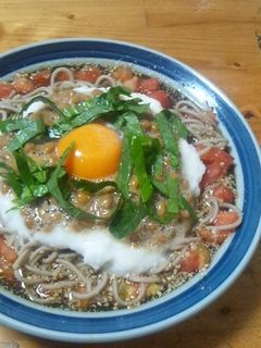 山芋納豆☆そば-レシピのメイン写真