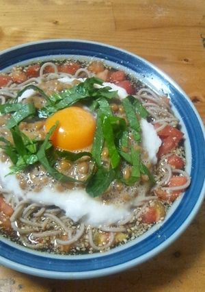 山芋納豆☆そば-レシピのメイン写真