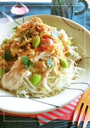鶏ささみとキャベツとキムチのサラダ-レシピのメイン写真