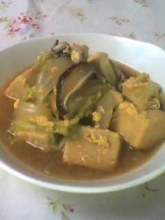 簡単ヘルシー高野豆腐の卵とじ煮-レシピのメイン写真