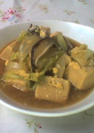 簡単ヘルシー高野豆腐の卵とじ煮-レシピのメイン写真