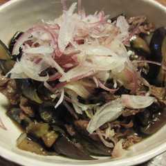 รูปของ みょうがｄｅさっぱり☆ナスと牛肉甘辛炒め