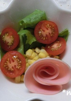 巻くだけハムのお花♪-レシピのメイン写真