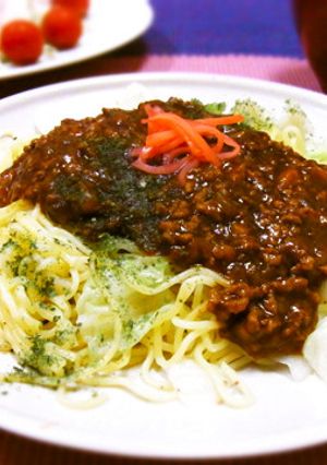 ミートソース焼きそば・付属の粉末ソースで-レシピのメイン写真