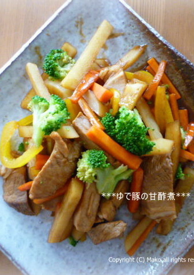 茹で豚と野菜の甘酢炒め-レシピのメイン写真
