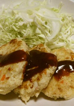 100kcal★ヘルシー豆腐鶏ハンバーグ-レシピのメイン写真