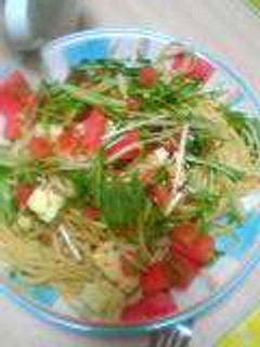 フレッシュトマトと水菜のパスタ☆-レシピのメイン写真