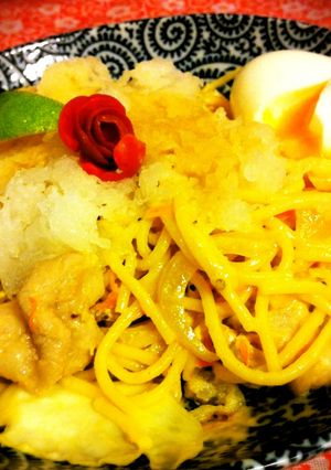 ヨーグルト味噌味 ぶた薔薇の和風パスタ-レシピのメイン写真