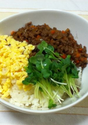 彩りきれい☆三色そぼろ丼-レシピのメイン写真