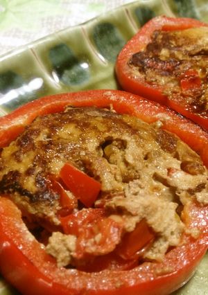 パプリカの肉詰め焼き-レシピのメイン写真