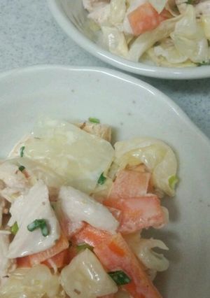鶏胸肉とキャベツのしょうゆマヨサラダ-レシピのメイン写真