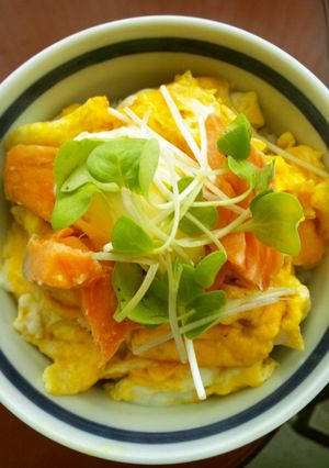 バター好きのための簡単!鮭と卵の乗っけ丼-レシピのメイン写真