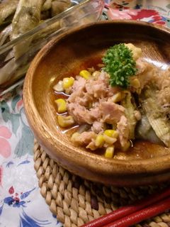 秋ナス&ツナコーンのおひたし-レシピのメイン写真