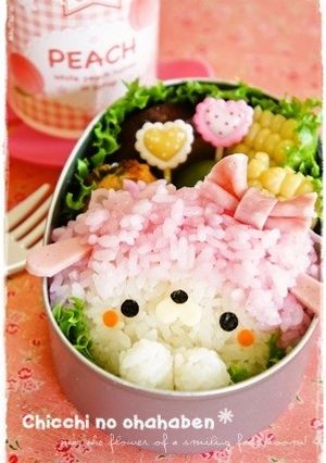 ＊キャラ弁＊PINKのラブリー羊ちゃん♡-レシピのメイン写真