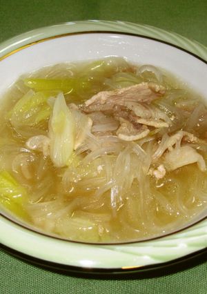 ★豚肉と葱とマロニーの中華スープ★-レシピのメイン写真