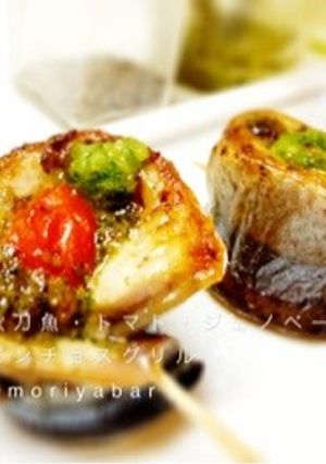 秋刀魚とまとジェノベーゼのピンチョス-レシピのメイン写真