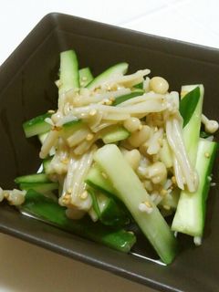 えのきと胡瓜のワサビ蜂蜜塩麹和え-レシピのメイン写真