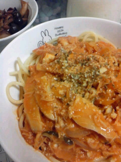 ホタテ缶で簡単トマトクリームパスタ-レシピのメイン写真
