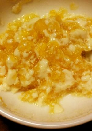 離乳食中期～秋の味覚☆柿の白和え-レシピのメイン写真