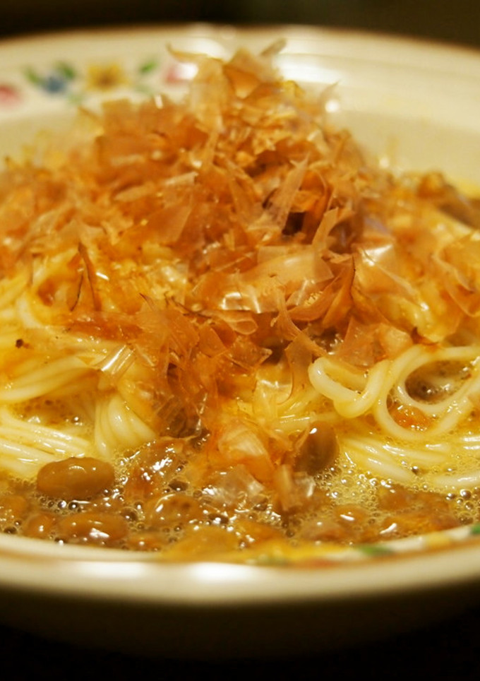 最短5分で完成！かまたま納豆そうめん☆-レシピのメイン写真
