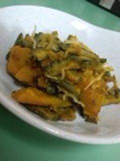 ゴーヤとかぼちゃのごま油炒め-レシピのメイン写真