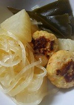 マロニー入り大根と鶏つくねの煮物-レシピのメイン写真
