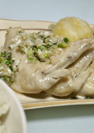 ごはんDE蒸し鶏　ねぎ塩だれ-レシピのメイン写真