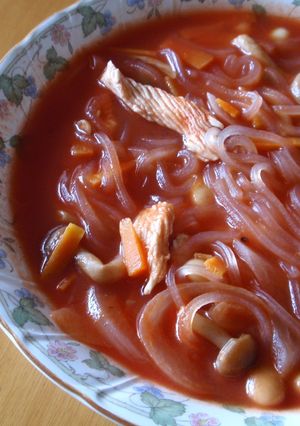 トマトジュースのチキンはるさめスープ-レシピのメイン写真