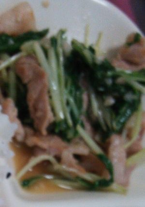 激ウマ豚肉とみず菜の塩麹炒め-レシピのメイン写真
