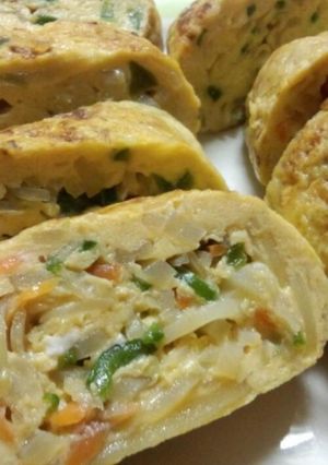 懐かしい味の野菜卵焼き-レシピのメイン写真