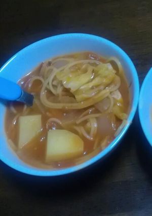 手抜きレシピ!簡単トマトスープスパ。-レシピのメイン写真