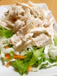 簡単鶏の酒蒸しサラダ-レシピのメイン写真