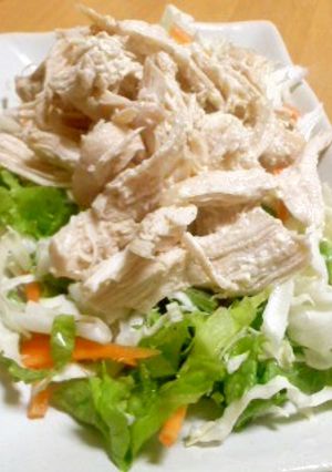 簡単鶏の酒蒸しサラダ-レシピのメイン写真