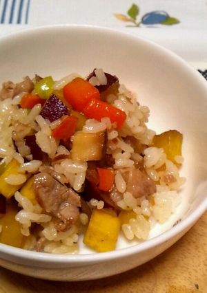 秋色モチモチちまき風混ぜごはん♪-レシピのメイン写真