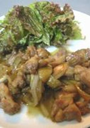 鶏肉の赤ワインニンニク醤油炒め-レシピのメイン写真