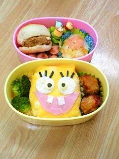キャラ弁★スポンジボブのオムライス弁当-レシピのメイン写真
