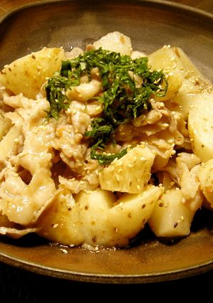 豚肉と山芋の梅肉炒め-レシピのメイン写真