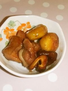 鶏と栗の甘辛煮-レシピのメイン写真