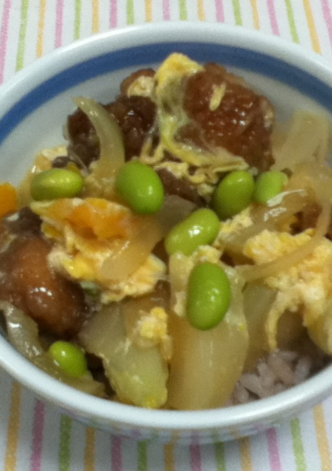 冷凍から揚げを使ったカンタンたまご丼-レシピのメイン写真