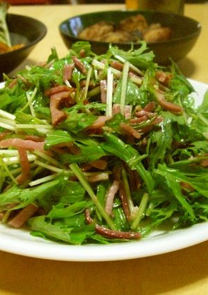 カリカリベーコンと水菜のホットサラダ-レシピのメイン写真