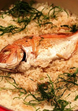 ル・クルーゼ（土鍋）で鯛めし-レシピのメイン写真