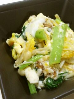 小松菜えのき豆腐の塩麹卵とじ-レシピのメイン写真