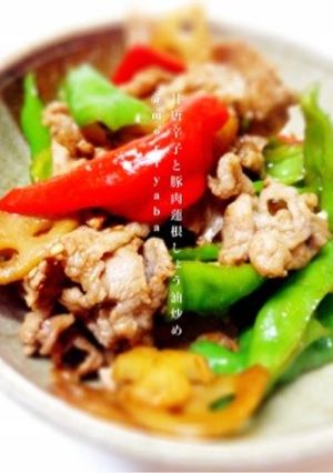 甘唐辛子と豚肉、蓮根の醤油炒め-レシピのメイン写真
