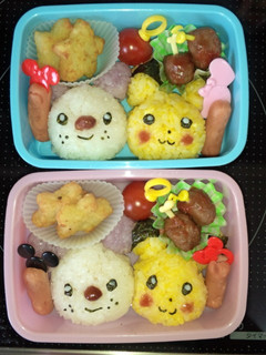 ピカチュウ&ミジュマル キャラ弁-レシピのメイン写真