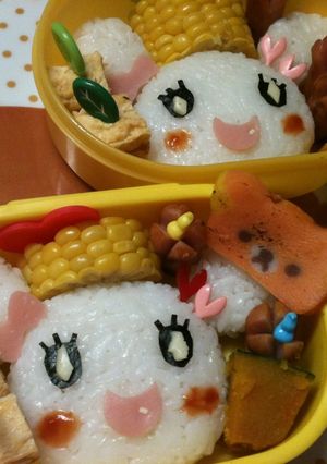 キャラ弁たまごっち　らぶりん　らぶりっち-レシピのメイン写真