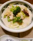 干し貝柱とキャベツの中華クリームスープ