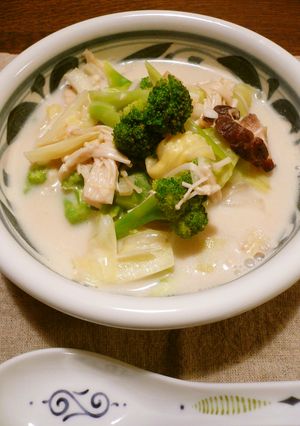 干し貝柱とキャベツの中華クリームスープ-レシピのメイン写真