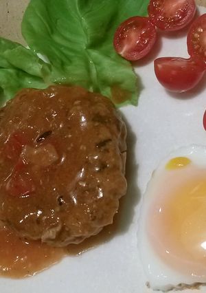 簡単ひじき＆ほうれん草の煮込みハンバーグ-レシピのメイン写真