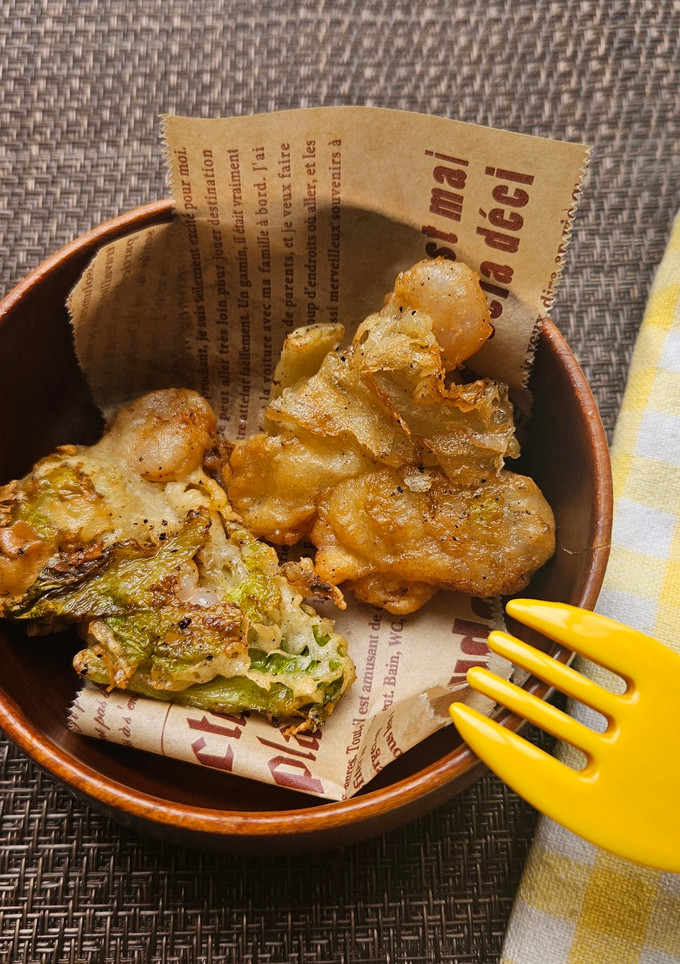 残りレタスで！エビとレタスのかきあげ！-レシピのメイン写真